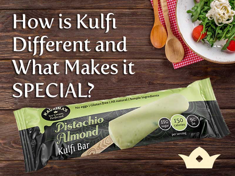 A dinner table and a kulfi bar to illustrate how is kulfi is different from western ice cream