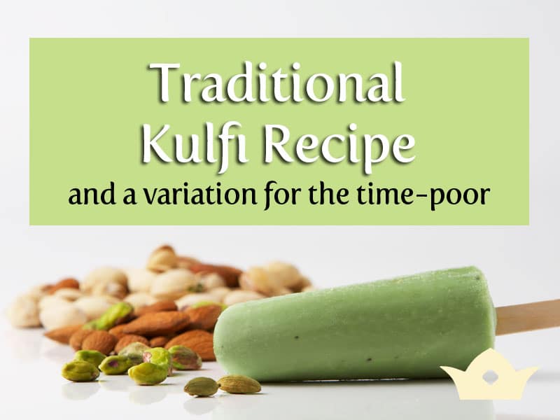 kulfi bar with nuts to illustrate traditional kulfi recipe